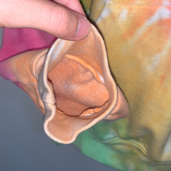 Colortone Rainbow Swirl Tie Dye Crew Pullover Hoodie Sweatshirt IGK M - Picture 5 of 7